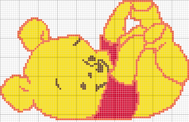 Schema punto croce Winnie Baby